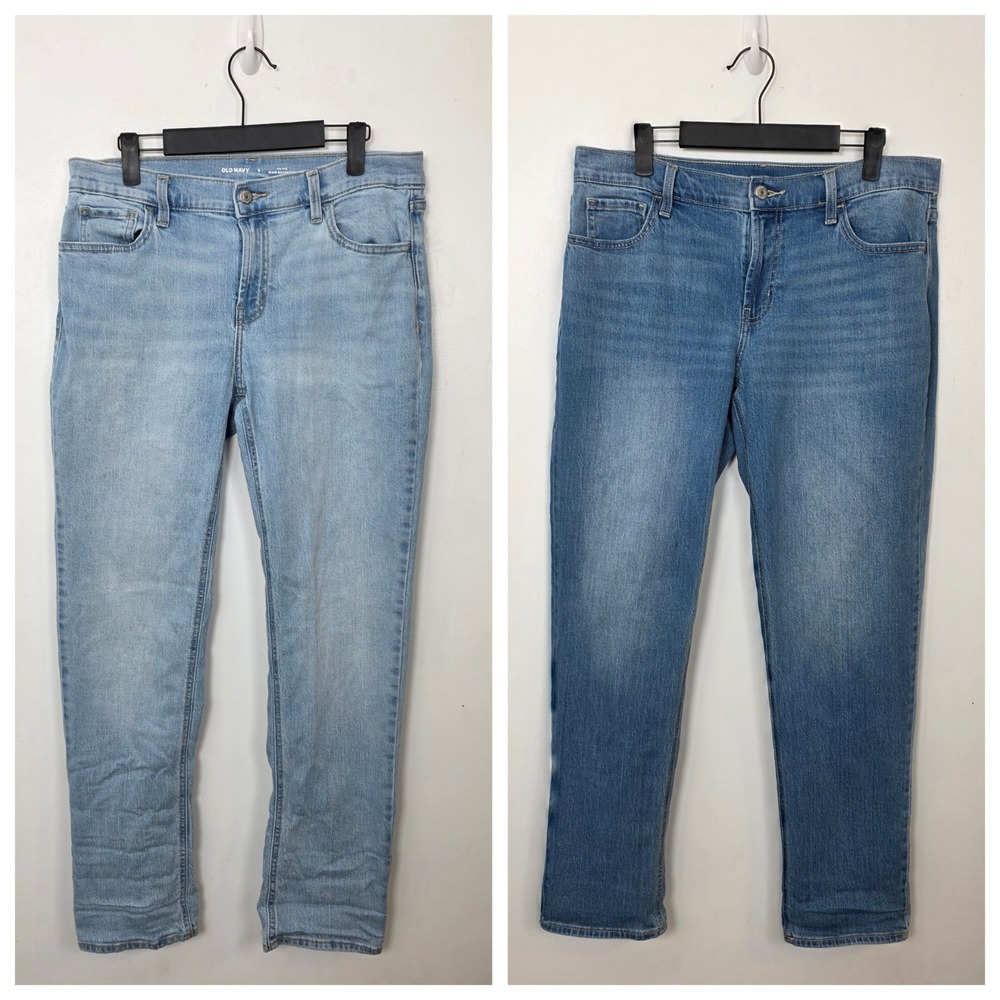 Old Navy Bundle Of 2 Light & Med. Wash Wow Boyfriend Mid Rise Jeans Size‎ 6